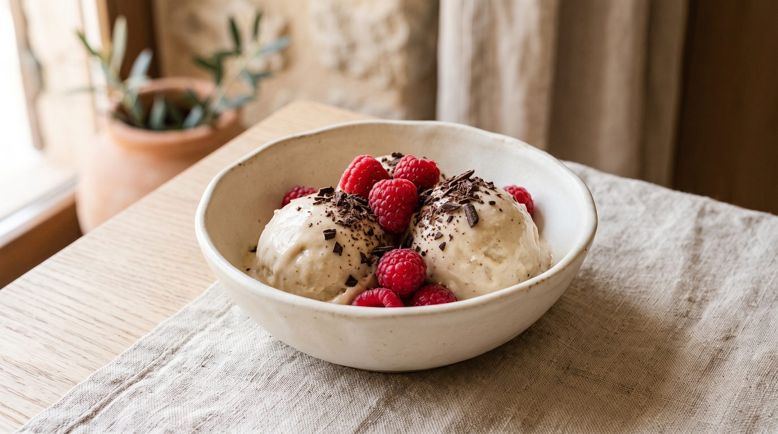 Helado proteico de plátano (nice cream)